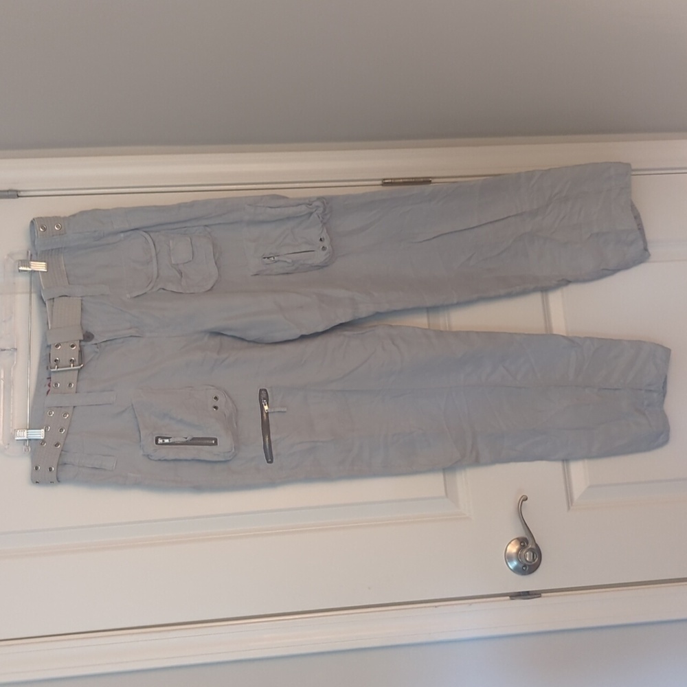 Pete&Greta by Johnny Was cargo pants linen green